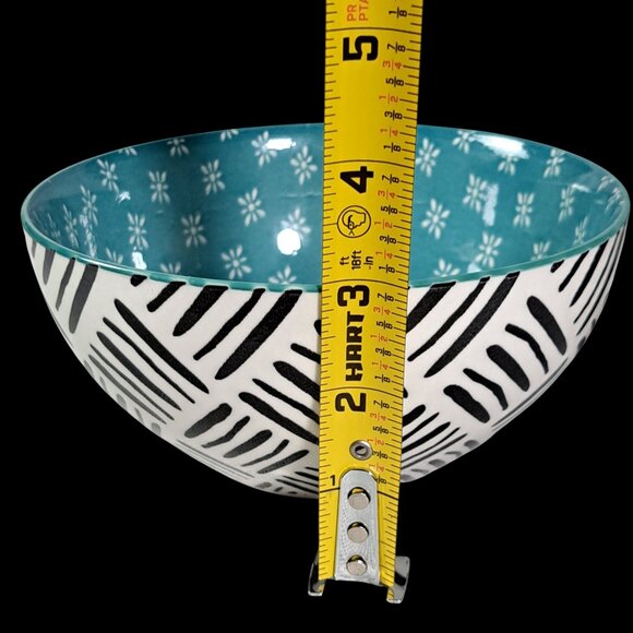 Set of 2 OVER AND BACK Colorful Geometric Design 6" Cereal Soup Bowls - Picture 12 of 12